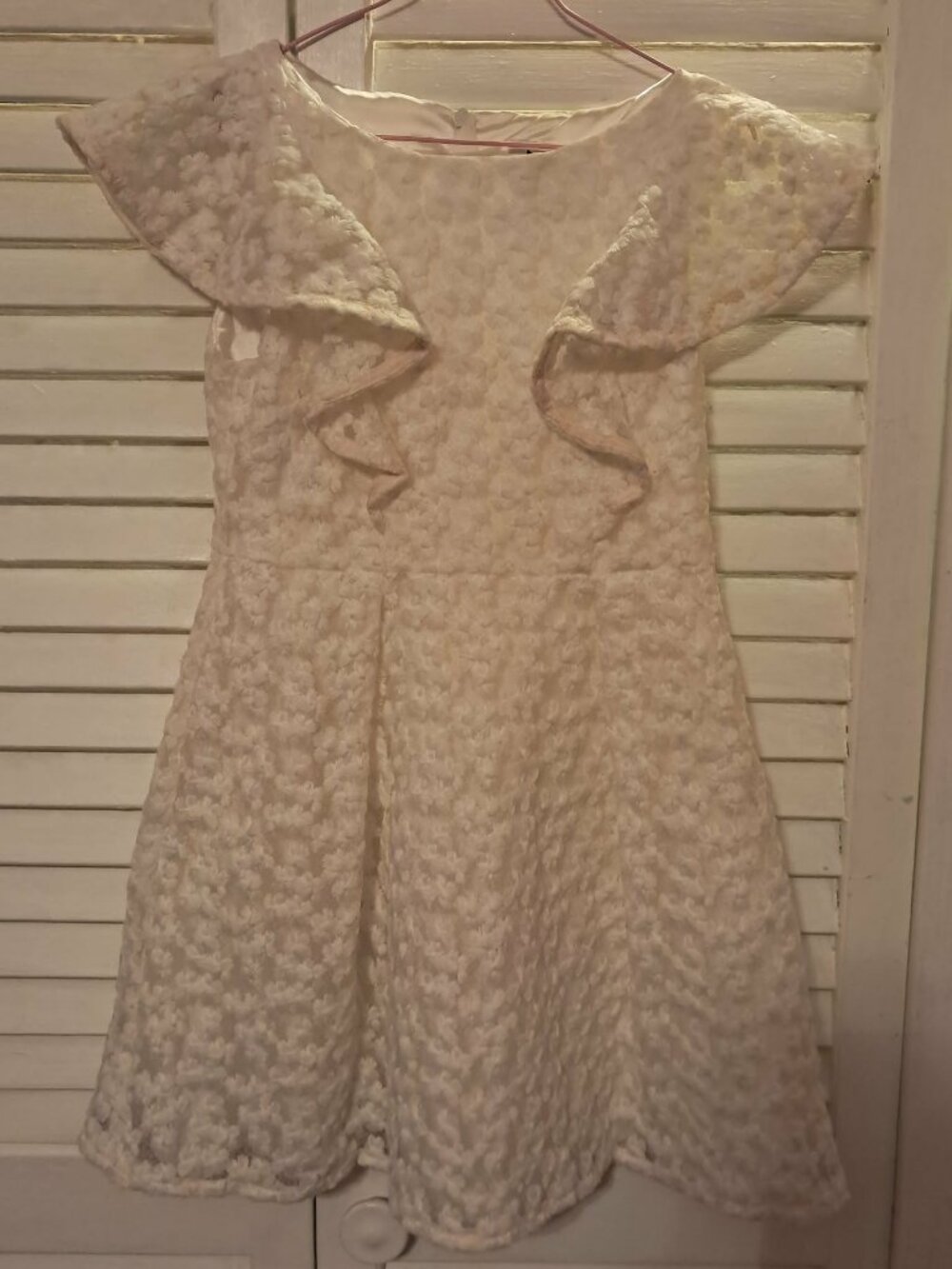MILLY MINIS WHITE EMBROIRDERED OVERLAY DRESS 8
